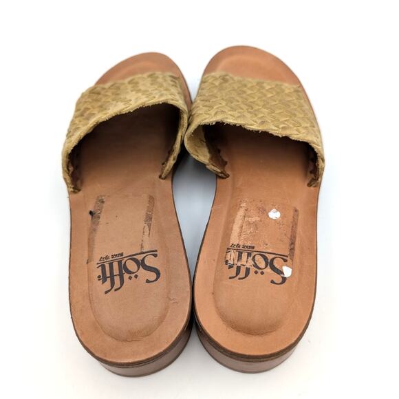 Sofft Ardee Woven Slide Sandals Mojito Green Leather Open Toe Size US6.5 EU37 - Picture 5 of 11